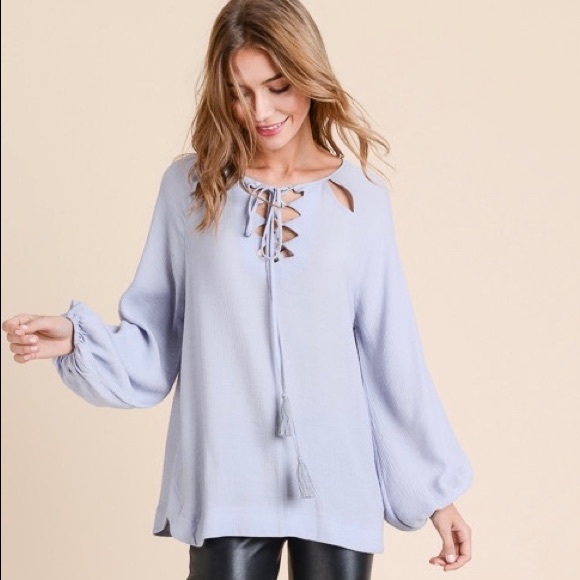 Tops - Ash Blue Blouse